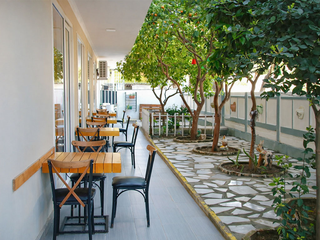 Restaurantens udendørs servering